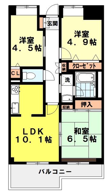 ラッフィナート成城(3LDK/2階)の間取り写真