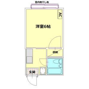 シティハイムゆう(1K/2階)の間取り写真
