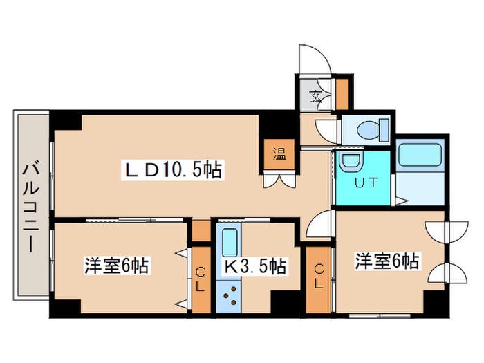グランメールアサヒIV(2LDK/10階)の間取り写真