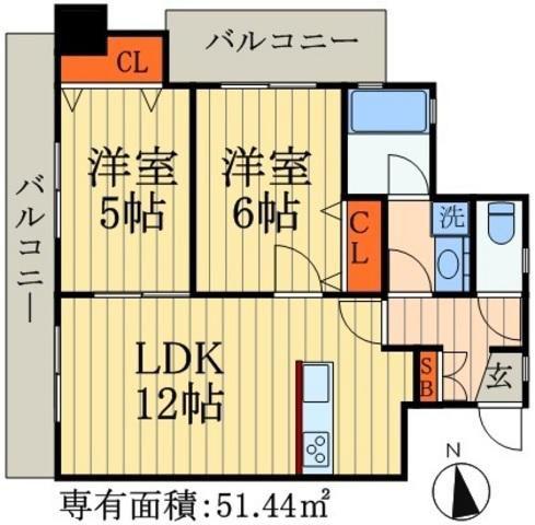 RETRAMONTO(2LDK/7階)の間取り写真