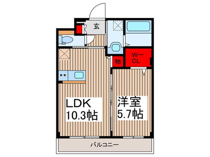  草加市花栗マンション(1LDK/3階)の間取り写真