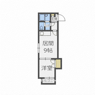 ΑNEXT札幌第2(1LDK/3階)の間取り写真