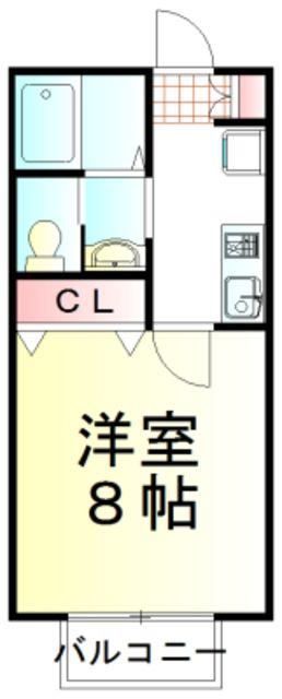 ラフィーネIII(1K/2階)の間取り写真