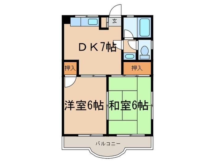 大日ビル(2DK/3階)の間取り写真