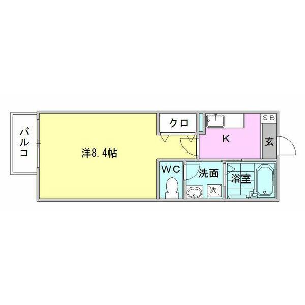 リブレア豊II(1K/1階)の間取り写真