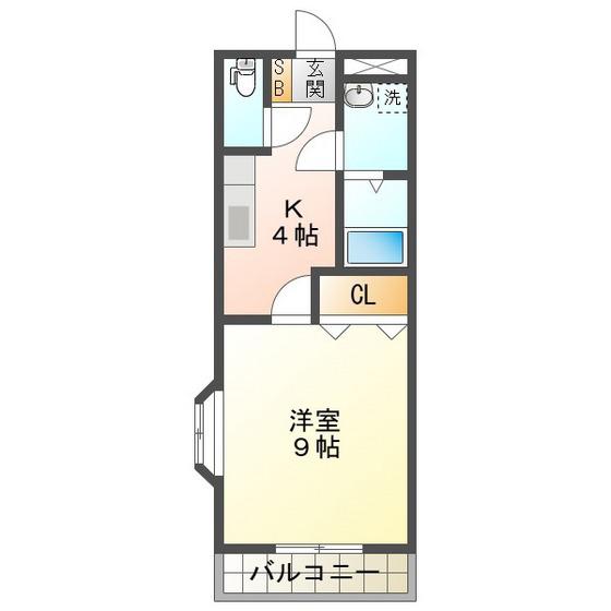 グレイスピアII(1K/2階)の間取り写真