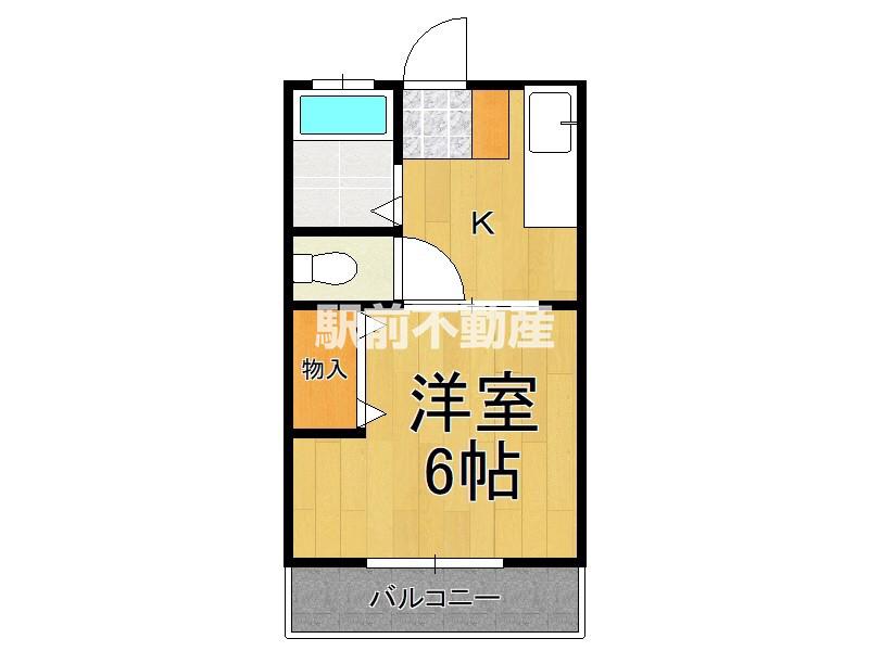 シティハイムフローラ(1K/2階)の間取り写真