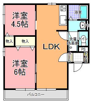 ソフィア(2LDK/2階)の間取り写真