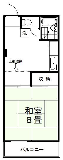 宝来ビュープラザ(1DK/2階)の間取り写真
