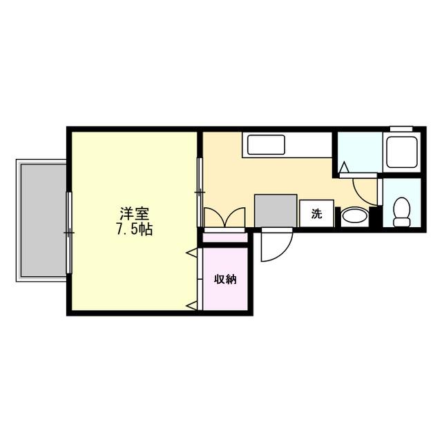 フレンドシップ中川原I(1K/2階)の間取り写真