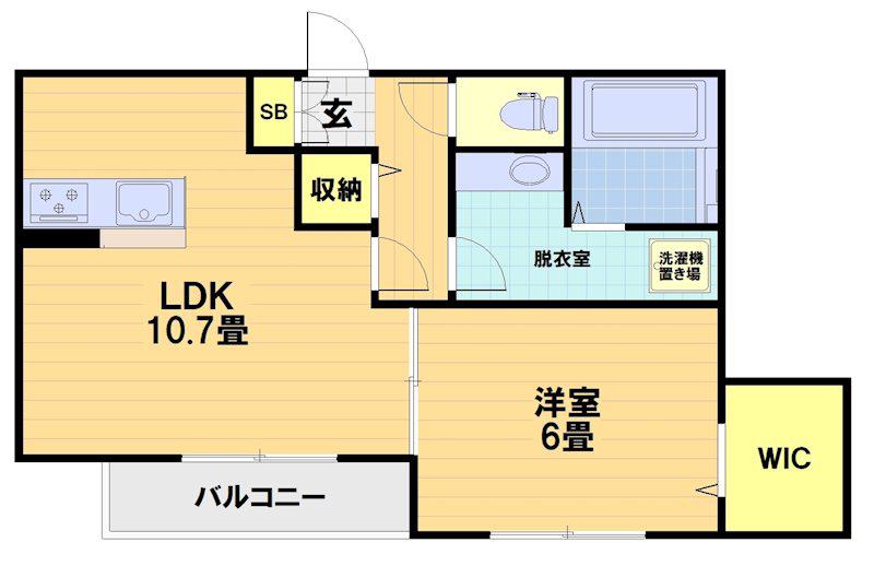 アグレアブル(1LDK/1階)の間取り写真