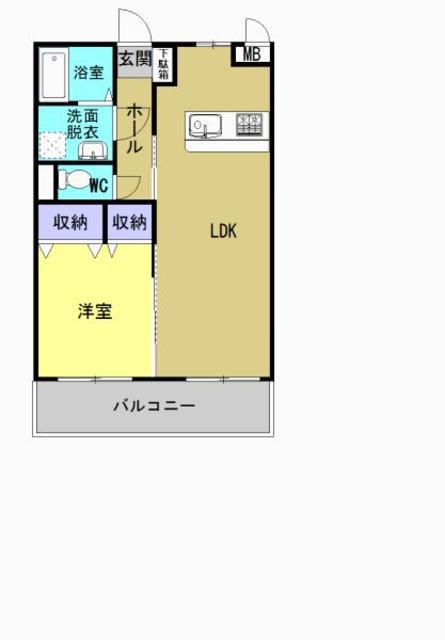 ユーミー光吉(1LDK/3階)の間取り写真