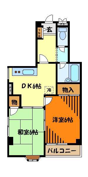 トレス ワイ(2DK/3階)の間取り写真