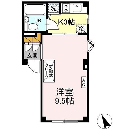 アローラ20(1K/2階)の間取り写真