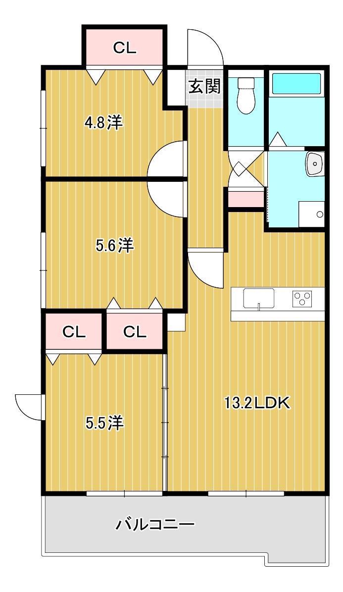 オーセンティック西京II(3LDK/2階)の間取り写真