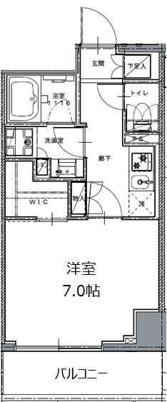 レジディア白金高輪2(1K/4階)の間取り写真