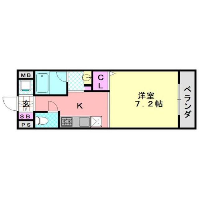 クレド山之内(1K/3階)の間取り写真
