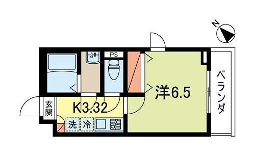 小田急線 下北沢駅 徒歩10分 3階建 築10年(1K/2階)の間取り写真