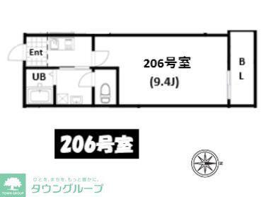 AIR TOWER OTSUKA(1K/2階)の間取り写真