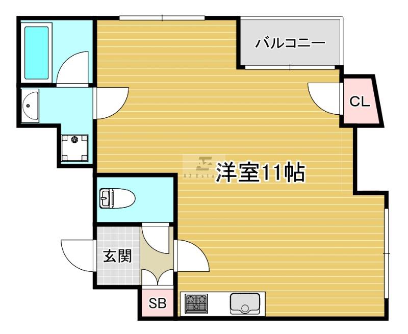 コーリング新町(ワンルーム/8階)の間取り写真
