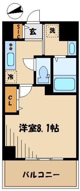 CERISIER MITSU(1K/3階)の間取り写真