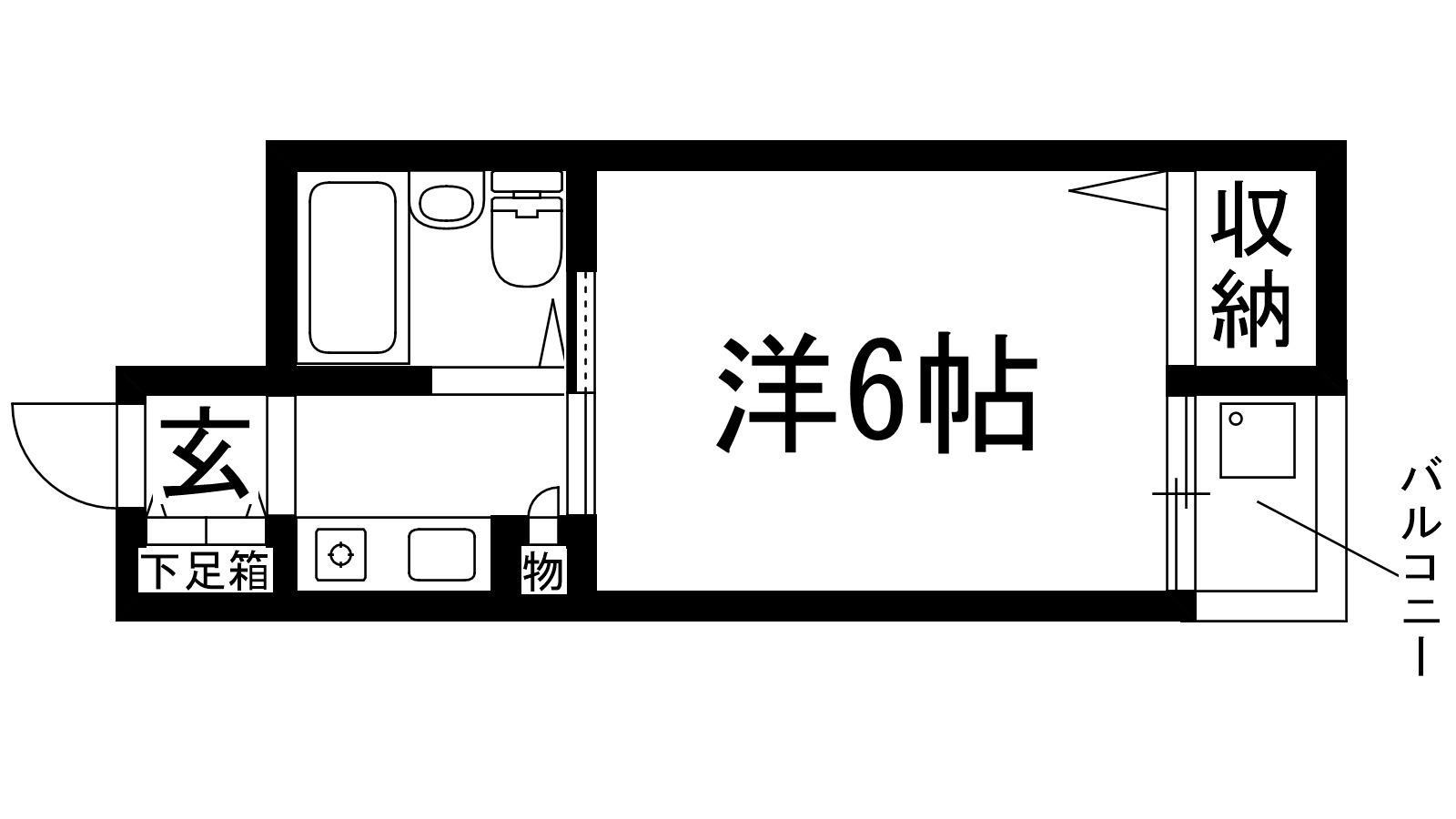 ミレステマンション(1K/2階)の間取り写真