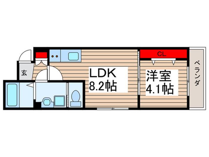 MJ松戸(1LDK/1階)の間取り写真