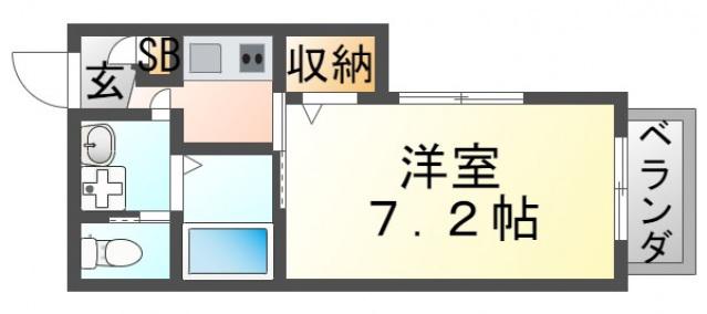 スカイコートウエスト(1K/1階)の間取り写真