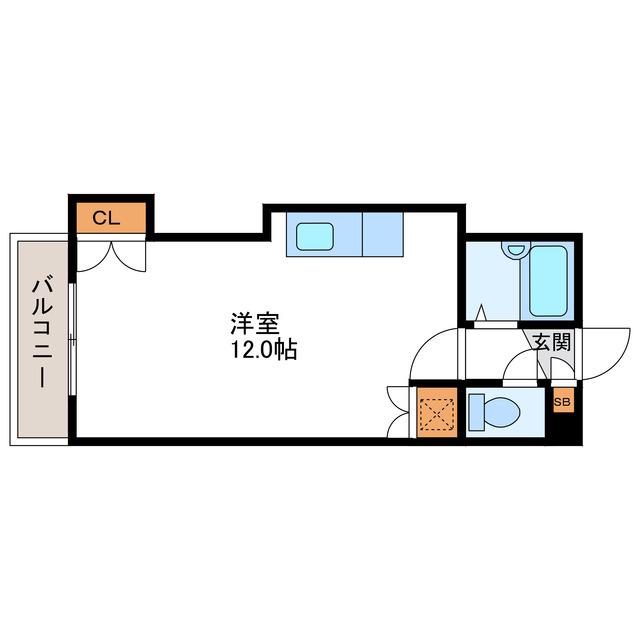 クレストコート北大前(ワンルーム/3階)の間取り写真