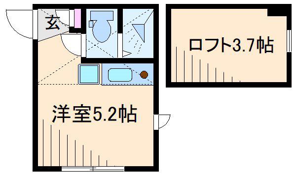 東急東横線 妙蓮寺駅 徒歩8分 2階建 築11年(ワンルーム/2階)の間取り写真