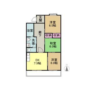 ヒバリハイツ(3DK/4階)の間取り写真