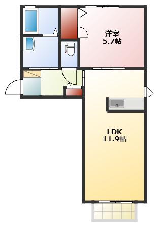 シャーメゾン双月(1LDK/2階)の間取り写真