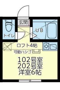 ユナイト子安イリューダ(ワンルーム/1階)の間取り写真