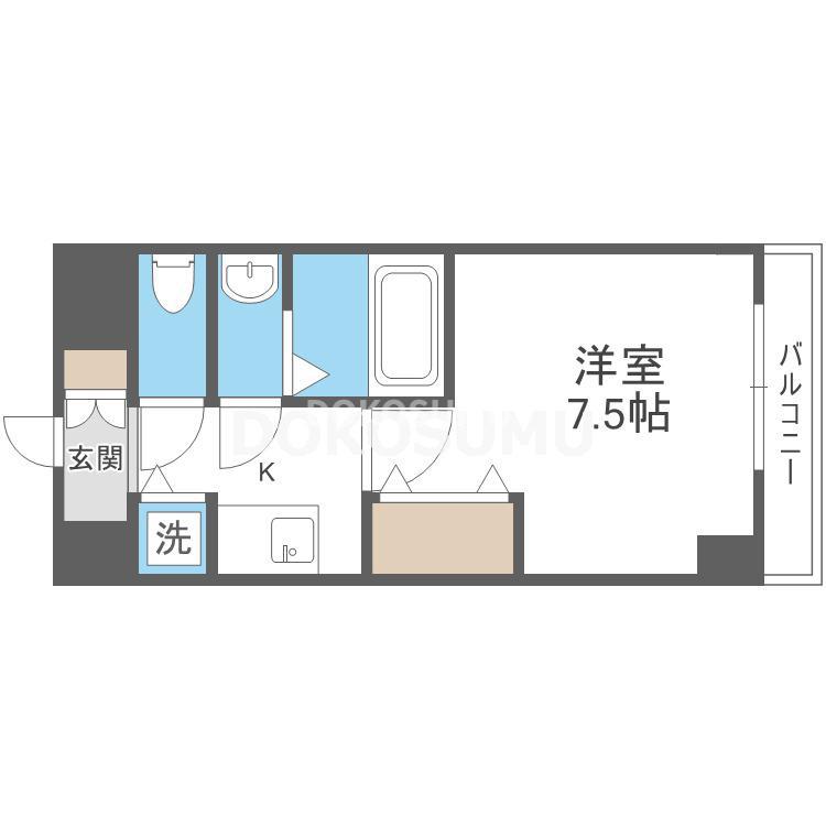 ONE ROOF FLAT FUKUSHIMA(1K/7階)の間取り写真