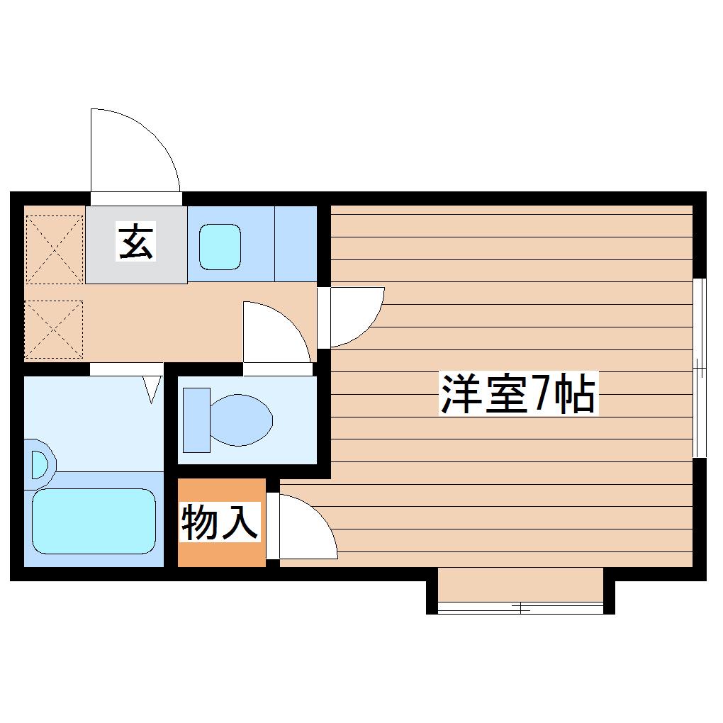 ハイム向山(ワンルーム/1階)の間取り写真