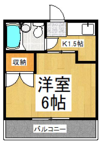 サンアベニュー師岡(1K/2階)の間取り写真