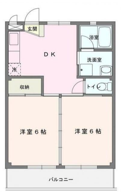 第5大島マンション(2DK/2階)の間取り写真