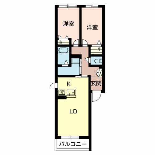 SHA MAISON REGALO(2LDK/2階)の間取り写真