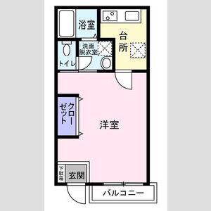 ハウス和輿(1K/1階)の間取り写真