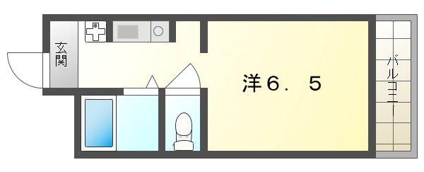 グリーンピア守口(1K/2階)の間取り写真