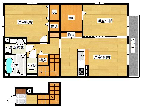 グリーンスフィア(2LDK/2階)の間取り写真