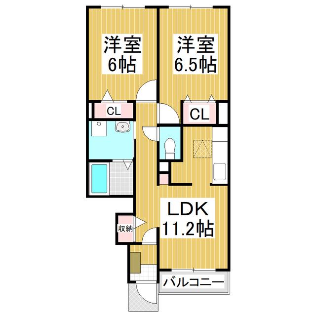 エラブル(2LDK/1階)の間取り写真