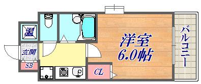 エステムコート神戸西(1K/4階)の間取り写真