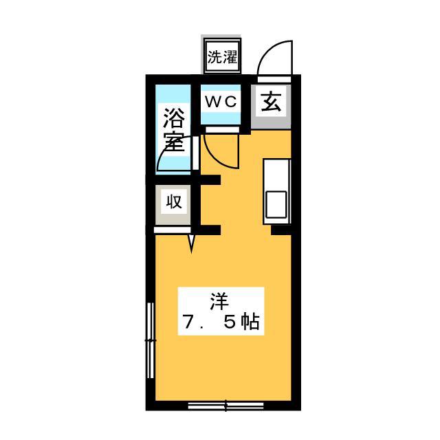 フジハイツ(ワンルーム/1階)の間取り写真