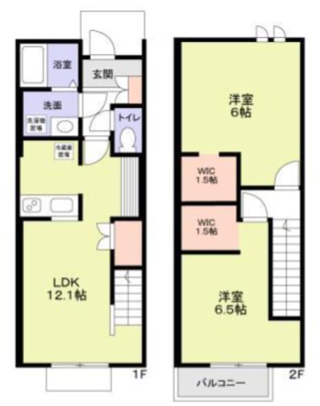 フォレストガーデン原町(2LDK/1階)の間取り写真