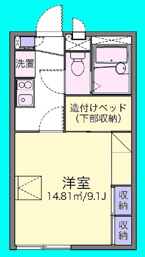 サンライズ(1K/1階)の間取り写真