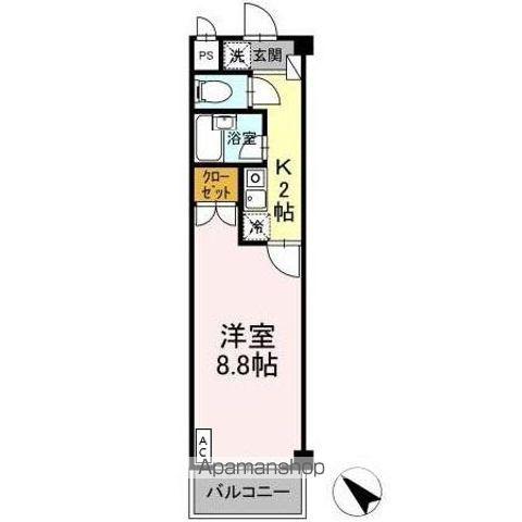 タイムD1(1K/2階)の間取り写真