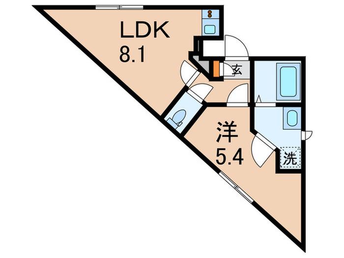 アズ東池袋レジデンス(1LDK/1階)の間取り写真