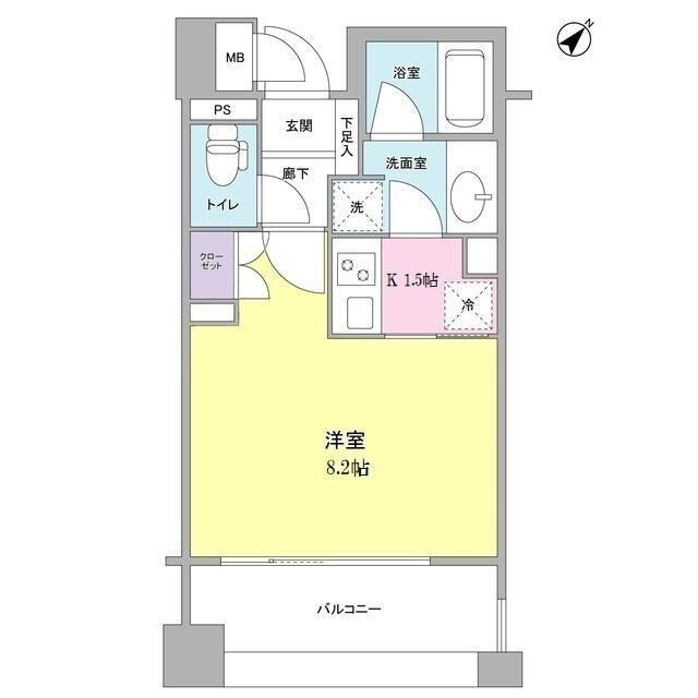 アルス恵比寿メイクス(1K/5階)の間取り写真