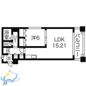 セゾンドブランシェ南3条(1LDK/3階)の間取り写真